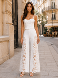 Eyelet Corset White Pant Set