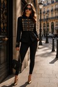 Parisian Gold Military Blazer Black
