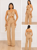 Ruffle Two-Piece Pant Set