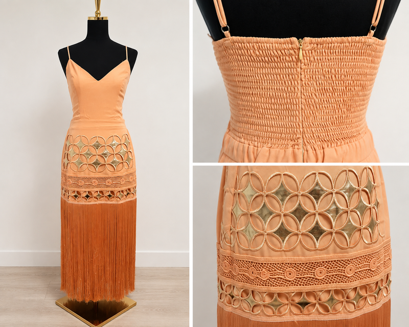 Golden Fringe Maxi Dress